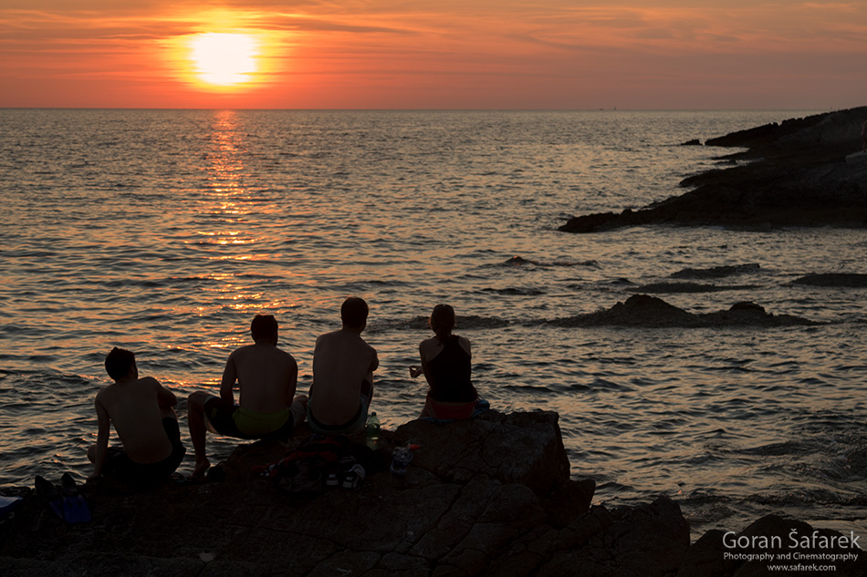 istra, kamenjak, coast, adriatic, sea, unset