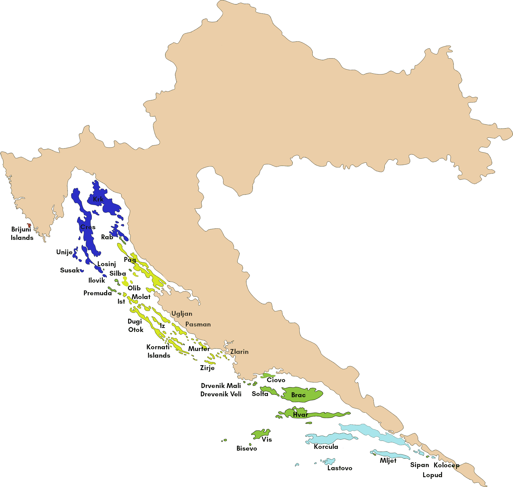 adriatic, islands, croatia