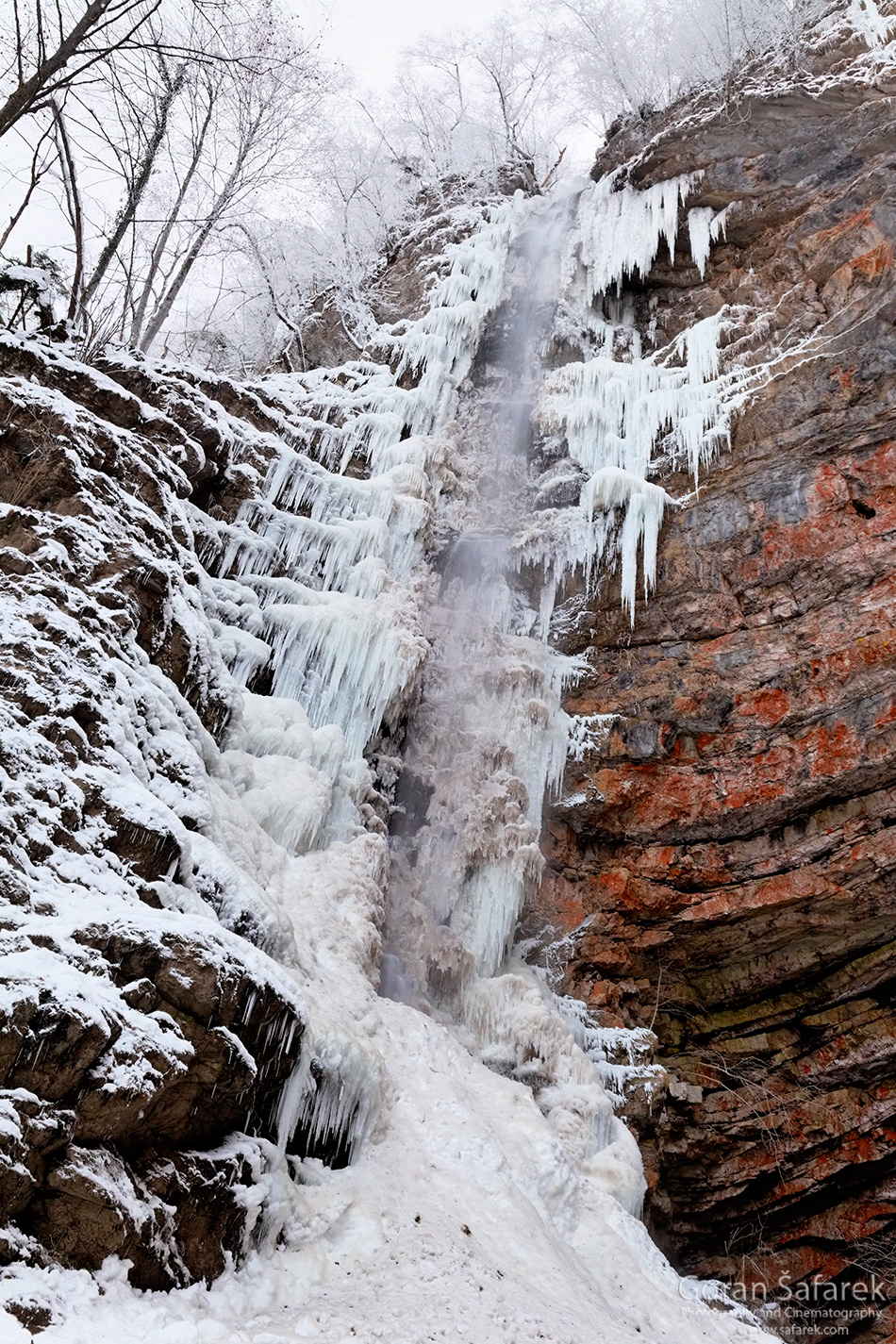 Zeleni vir, Devil's Passage, gorski kotar, torrent, river, forest, canyon, waterfall, frozen, winter