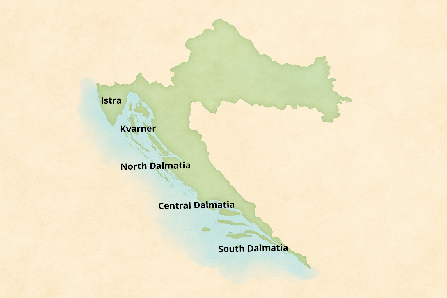 croatia, adriatic coast, regions