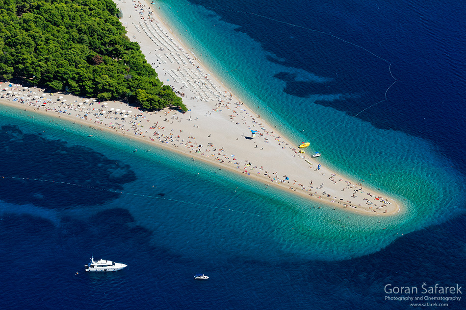 bol, brač, zlatni rat, brac, pebble beach, beach