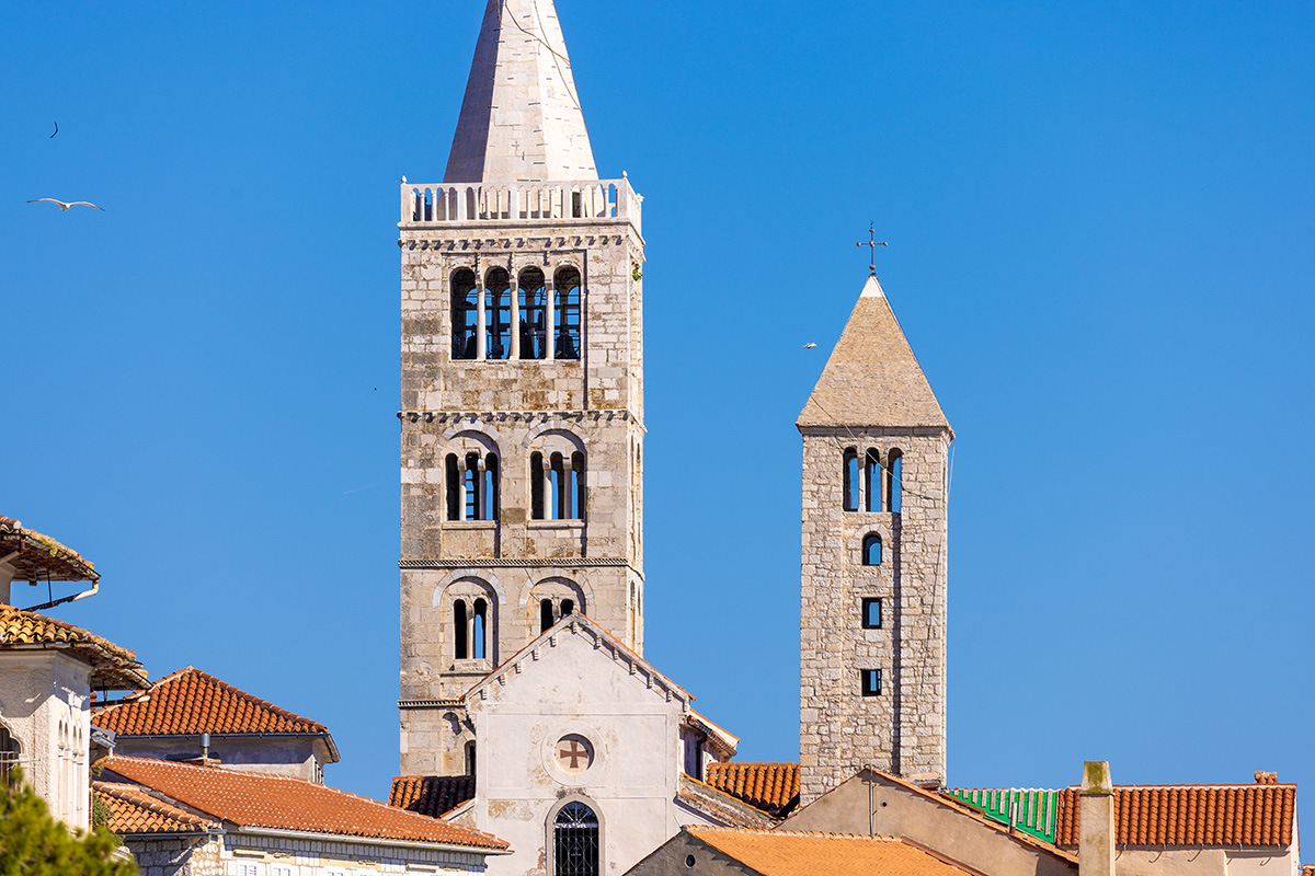 rab, croatia, adriatic sea, tower