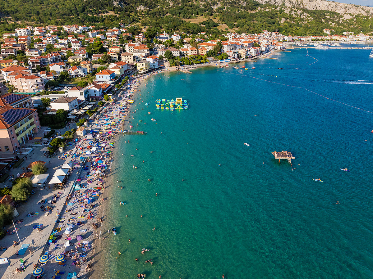 krk, beach, baška, vela plaža