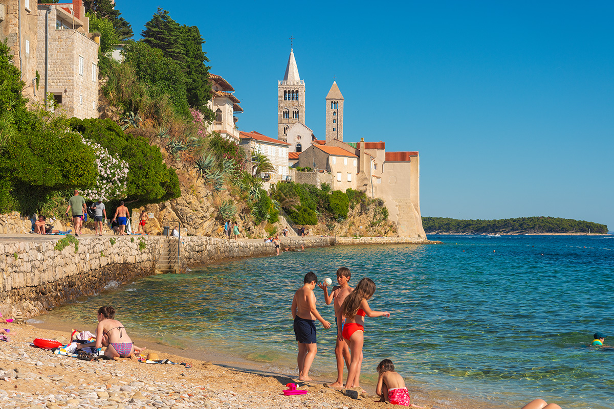 adriatic, croatia, beach, rab