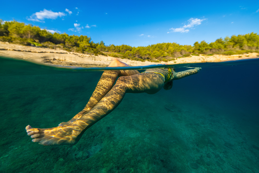 hvar, adriatic, swimming