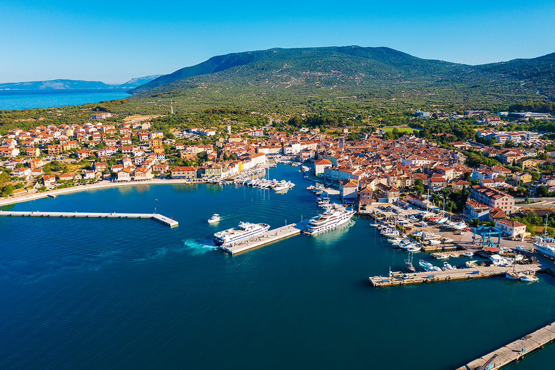 Islands and mountains meeting the sea in Kvarner Bay, Croatia